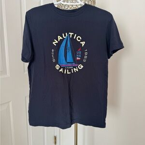 ⭐️ 21 💙 Nautica Navy Blue Short Sleeve Sailing Tee Shirt